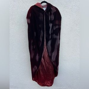 Vintage Garnet Velvet Hooded Cloak Cocoon Cape - Jessica McClintock - Gunne Sax